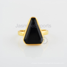 Black Onyx Stone Or plaqué or en argent sterling Bijoux design